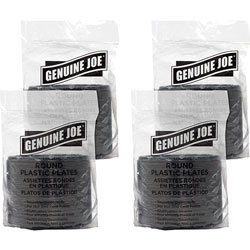 Genuine Joe Round Plates, 6 in, Plastic, 500/BD, Black