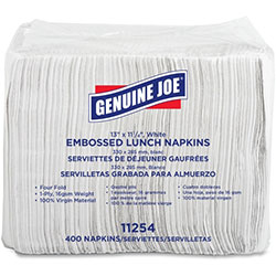 Genuine Joe Luncheon Napkins, 1-Ply, 13 in x 11-1/4 in, 2400/CT, WE