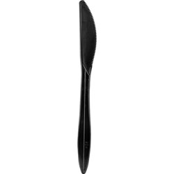 Genuine Joe Medium-weight Wrapped Cutlery - 1000/Carton - Knife - Breakroom - Disposable - Black