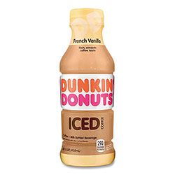 Dunkin' Donuts French Vanilla Iced Coffee Drink, 13.7 oz Bottle, 12/Carton