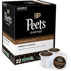 Peet's K-Cup French Roast Coffee - Compatible with Keurig Brewer - Dark - 22 / Box