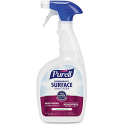 Purell Foodservice Surface Sanitizer, Fragrance Free, 32 oz Spray Bottle, 6/Carton