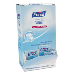 Purell Cottony Soft Individually Wrapped Hand Sanitizing Wipes, 5 x 7, White, 12/Carton