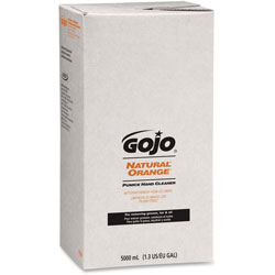 Gojo NATURAL ORANGE Pumice Hand Cleaner - Citrus Scent - 1.3 gal (5 L) - Bottle Dispenser - Oil Remover, Dirt Remover, Grease Remover, Soil Remover - Hand - White - Fast Acting - 2 / Case