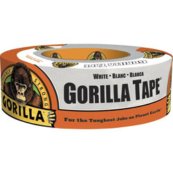 Gorilla Glue Duct Tape, Double-Thick, 6-1/10 inWx6-1/10 inLx1-7/10 inH, White