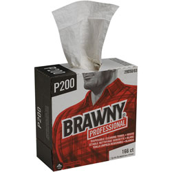 Brawny Professional® P200 Disposable Towels, 4 Ply, Quarter-fold, 9.20 in x 16.50 in, Brown, 166 Per Box, 830/Case