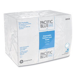 GP Pacific Blue Select Disposable Patient Care Washcloths, 9.5 x 13, White, 50/Pack, 20 Packs/Carton