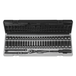 Grey Pneumatic 53 Piece 1/4 in Drive Standard and Deep Fractional and Metric 6 Point Duo-SocketSet