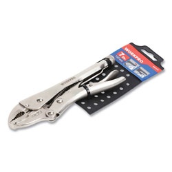 Workpro® Locking Pliers, Short Nose, Curved Jaw, 7 in Long, Chrome-Vanadium Steel, Chrome Quick-Lock/Release Handle