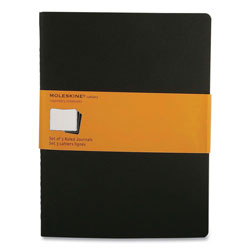Moleskine Cahier Journal, 1 Subject, Narrow Rule, Black Cover, 9.75 x 7.5, 120 Sheets, 3/Pack