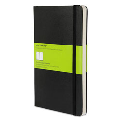Moleskine Hard Cover Notebook, Unruled, Black Cover, 8.25 x 5, 192 Sheets