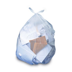 Heritage Bag Linear Low-Density Can Liners, 55-60 gal, 4 mil, 36 x 58, Clear, 50/Carton
