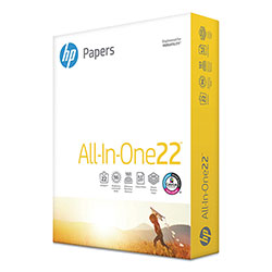 HP All-In-One22 Paper, 96 Bright, 22lb, 8-1/2 x 11, White, 500 Sheets/Ream