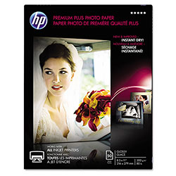 HP Premium Plus Photo Paper, 80 lbs., Glossy, 8-1/2 x 11, 50 Sheets/Pack