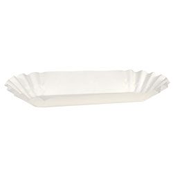 Hoffmaster Fluted Hot Dog Trays, 6w x 2d x 2h, White, 500/Sleeve, 6 Sleeves/Carton