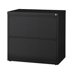 Hirsh 10000-Series 2 Drawer Metal Lateral File Cabinet, 30 inx18.6 inx28 in, Black