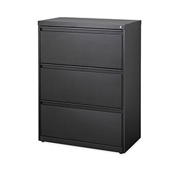 Hirsh 10000-Series 3 Drawer Metal Lateral File Cabinet, 30 inx18.6 inx40.3 in, Black