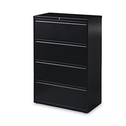 Hirsh 10000-Series 4 Drawer Metal Lateral File Cabinet, 36 inx18.6 inx52.5 in, Black