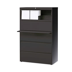 Hirsh 10000-Series 5 Drawer Metal Lateral File Cabinet, 36 inx18.6 inx68 in, Dark Gray