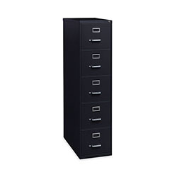 Hirsh Vertical Letter File Cabinet, 5 Letter-Size File Drawers, Black, 15 x 26.5 x 61.37