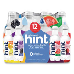 Hint® Flavored Water Variety Pack, 3 Blackberry, 3 Cherry, 3 Pineapple, 3 Watermelon, 16 oz Bottle, 12 Bottles/Carton