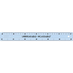 Helix Unbreakable Ruler, 10 in Length, Imperial, Metric Measuring System, Transparent, 10/Box, Clear
