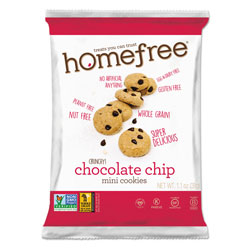 Homefree Gluten Free Chocolate Chip Mini Cookies, 1.1 oz Pack, 30/Carton