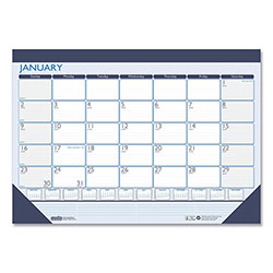 House Of Doolittle Recycled Contempo Desk Pad Calendar, 22 x 17, White/Blue Sheets, Blue Binding, Blue Corners, 12-Month (Jan to Dec): 2023