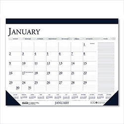 House Of Doolittle Recycled Two-Color Monthly Desk Pad Calendar with Notes Section, 18.5 x 13, Blue Binding/Corners, 12-Month (Jan-Dec): 2023
