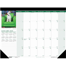 House Of Doolittle Recycled Puppies Photographic Monthly Desk Pad Calendar, 22 x 17, 2020