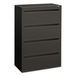 Hon 700 Series Four-Drawer Lateral File, 36w x 18d x 52.5h, Charcoal (HON784LS)
