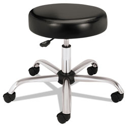 Hon Adjustable Task/Lab Stool without Back, 22 in Seat Height, Supports up to 250 lbs., Black Seat, Steel Base