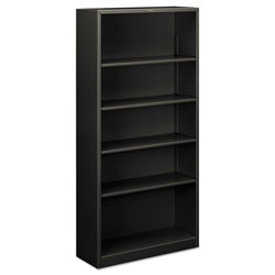 Hon Metal Bookcase, Five-Shelf, 34-1/2w x 12-5/8d x 71h, Charcoal (HONS72ABCS)