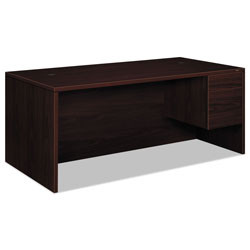 Hon 10500 Series Large  inL in or  inU in Right 3/4 Height Pedestal Desk, 72w x 36d x 29.5h, Mahogany