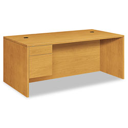 Hon 10500 Series Large  inL in or  inU in 3/4 Height Pedestal Desk, 72w x 36d x 29.5h, Harvest