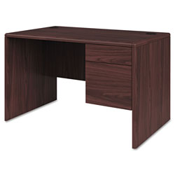 Hon 10700 Series Single 3/4 Right Pedestal Desk, 48w x 30d x 29.5h, Mahogany