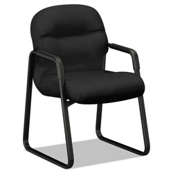 Hon Pillow-Soft 2090 Series Guest Arm Chair, 23.25 in x 28 in x 36 in, Black Seat/Black Back, Black Base