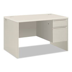 Hon 38000 Series Single Pedestal Desk, Right, 48w x 30d x 30h, Silver Mesh/Light Gray