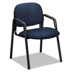 Hon Solutions Seating 4000 Series Leg Base Guest Chair, 23.5 in x 24.5 in x 32 in, Navy Seat, Navy Back, Black Base