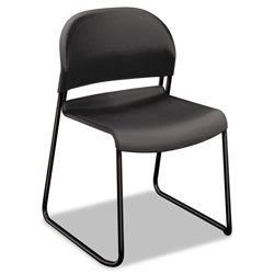 Hon GuestStacker High Density Chairs, Lava Seat/Lava Back, Black Base, 4/Carton