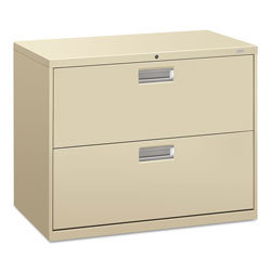 Hon 600 Series Two-Drawer Lateral File, 36w x 18d x 28h, Putty