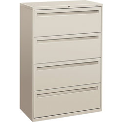 Hon 700 Series Four-Drawer Lateral File, 36w x 18d x 52.5h, Light Gray