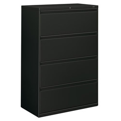 Hon Locking 4 Drawer Metal Lateral File Cabinet, 36 inx19.25 inx53.25 in, Black