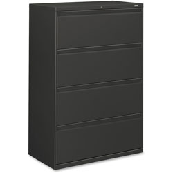 Hon 800-Series 4 Drawer Metal Lateral File Cabinet, 36 in Wide, Dark Gray
