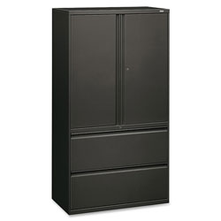 Hon 800-Series 2 Drawer Metal Lateral File Cabinet, 36 in Wide, Dark Gray