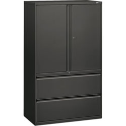 Hon 800 Series 42" Wide Storage Cabinet with 2 Drawer Lateral File, Charcoal
