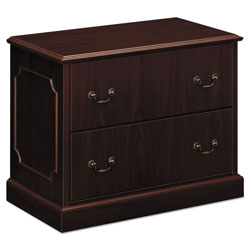 Hon 94000 Series Two-Drawer Lateral File, 37.5w x 20.5d x 29.5h, Mahogany