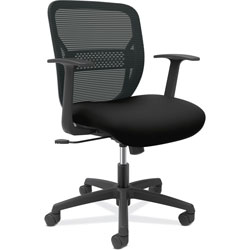 Hon Task Chair, MeshBack, Fixed Arms, 25-3/4 inx25-1/4 inx38-1/4 in, Black