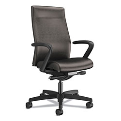 Hon Ignition 2.0 Upholstered Mid-Back Task Chair, Supports up to 300 lbs., Black Seat, Black Back, Black Base