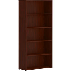 Hon Bookcase, 5-Shelf, Adjustable, 30 inx13 inx65 in , Mahogany